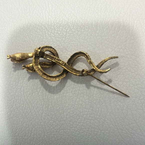 ART snake entwined brooch vintage - Picture 2 of 7